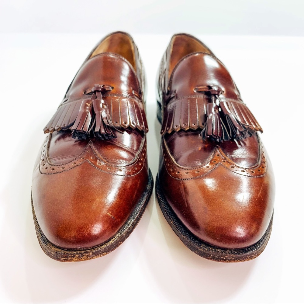 Johnson & Murphy Wingtip Tassel Loafers Brown 8.5 - Picture 4 of 8